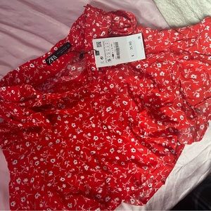 red zara skirt nwt